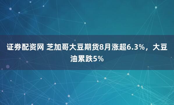 证劵配资网 芝加哥大豆期货8月涨超6.3%，大豆油累跌5%