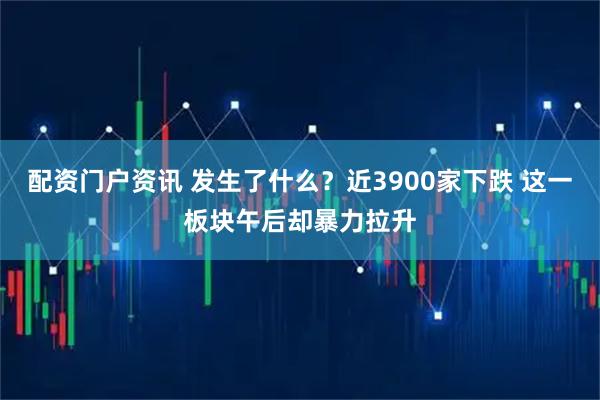 配资门户资讯 发生了什么？近3900家下跌 这一板块午后却暴力拉升